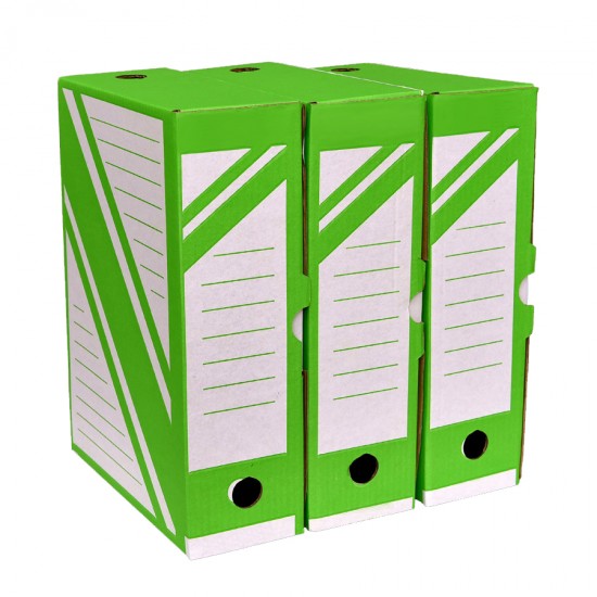 Cutie arhivare 240x100x340 mm, 25 buc/set, carton Alb/Verde