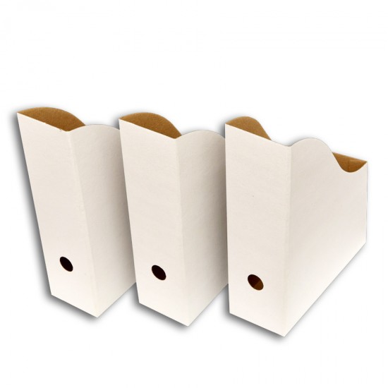 Suport Vertical pentru Documente 80x245x300 mm, set 25 buc, din Carton, Alb